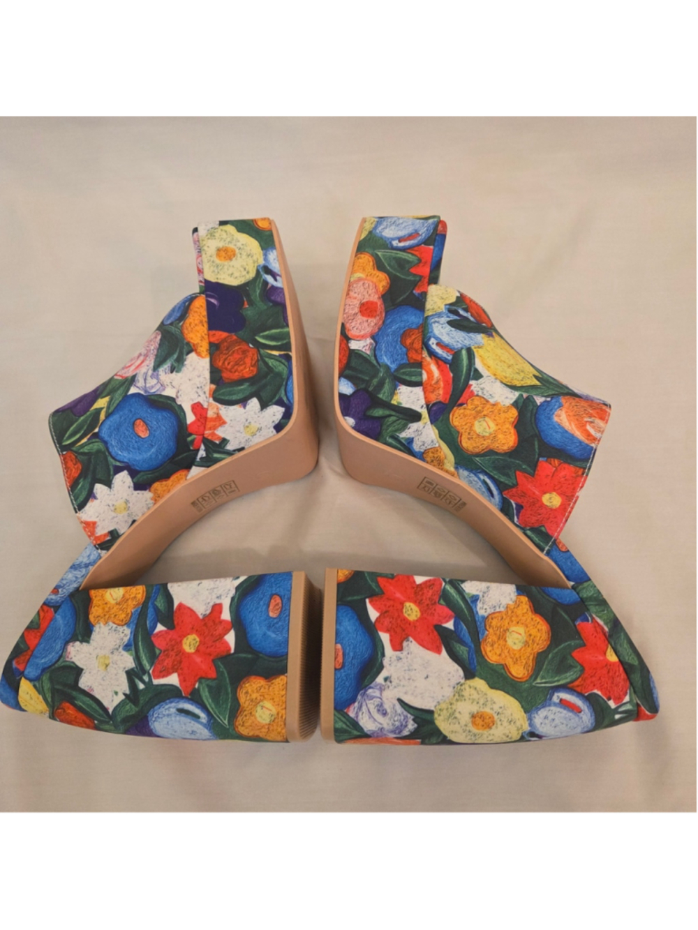 Women's Chunky Platform Bohemian 5 Inch Heel Square Open Toe size 41/10.5 - Picture 5 of 7